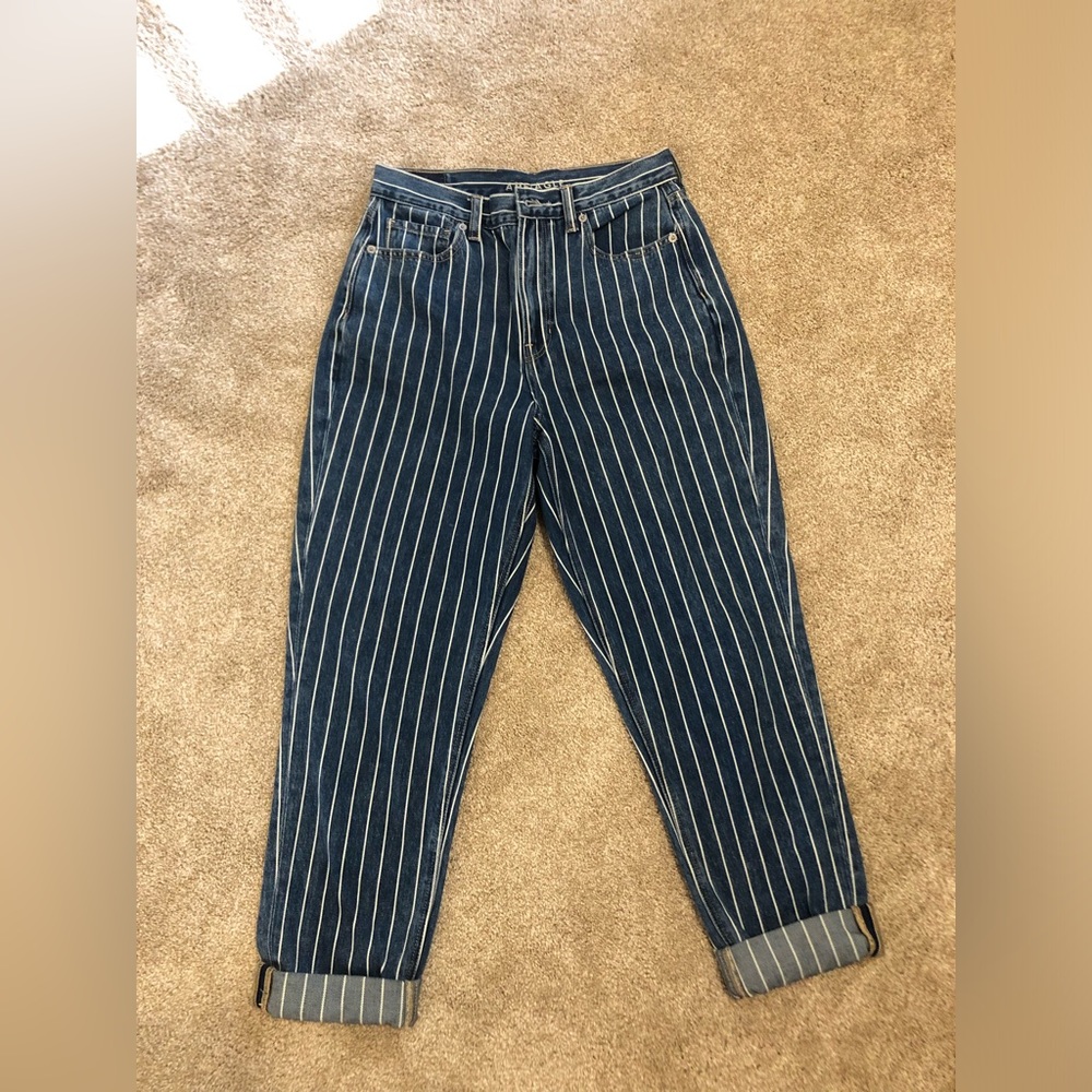 American eagle retro striped mom jeans